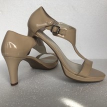 OPERA Etienne Aignier T-Strap Blush Beige Open Toe Sandals Med  Heels Shoes - £15.89 GBP