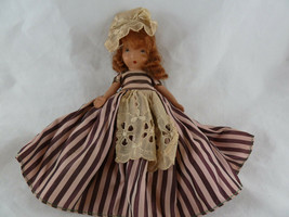 Vintage Nancy Ann Story Book Composition 5.5" Doll Auburn Hair original dress - $15.83