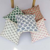 Traditional Jaipur Set of 5 Block Print Fabric Indian Cushions Pillow Covers Dec - £27.53 GBP+