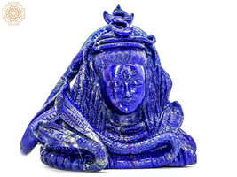 11&quot; Lord Shiva Head in Lapis Lazuli | Lord Shiva Idol | Handmade | Home Decor - £3,617.70 GBP