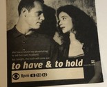 To Have And To Hold Vintage Tv Guide Print Ad Moira Kelly Jason Beghe TPA24 - $5.93
