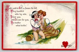 Valentine Jack And Jill Tuck &amp; Sons Little Nursery Lovers Postcard C42 - £7.04 GBP