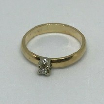 14K Yellow Gold Natural Solitaire Diamond Ring (Ring Size 4.75, Weight 2.1 Gram) - £184.19 GBP