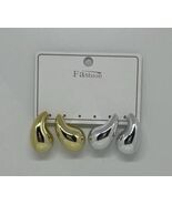 Shein Fashion Gold/Silver Color Chunky Dome Thick Tear Drop Earrings for... - $7.91