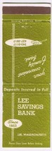 atchbook Cover Lee Savings Bank Lee Massachusetts Bank by Mail - £0.75 GBP