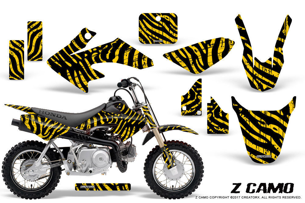 HONDA CRF 50 GRAPHICS KIT CREATORX DECALS STICKERS Z CAMO YELLOW - $108.90