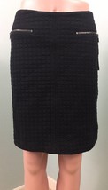 NWT Women&#39;s Laundry By Shelli Segal Black Quilted Zipper Pocket Skirt Size 10 - £27.17 GBP