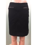 NWT Women&#39;s Laundry By Shelli Segal Black Quilted Zipper Pocket Skirt Si... - $47.37 CAD