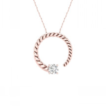 10K Rose Gold 1/5ct TDW Diamond Circle Necklace - £243.84 GBP