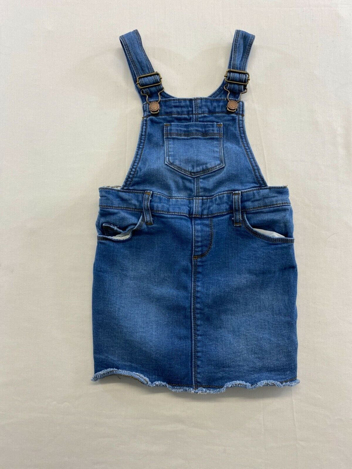 Primary image for Old Navy Bib Overall Romper Girls Size 4 T Blue Jean Stretch Cotton Blend
