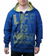 Dunkelvolk Life is Now Snorkel Blue Yellow Hoodie Hooded Sweater Peru Su... - £23.41 GBP