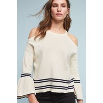 New Anthropologie Leandre Open-Shoulder Flutter Long Sleeve Top $88 XS I... - $45.00