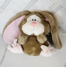 Applause Bunny Rabbit Plush Lop Ears Bunny Slippers 10” Easter Vintage 1985 - £12.65 GBP