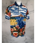 Nautica Men&#39;s SS Cotton Blue/Multicolor Hawaiian Print Polo Shirt, Size M - $379.77 MXN