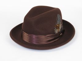 Men Bruno Capelo Hat Australian Wool soft Crushable Fedora Giovani Un101 Brown image 4