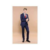 Men 3pc European Vested Suit WESSI by J.VALINTIN Extra Slim Fit JV12 Navy blue image 5