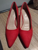 Bella Marie Women&#39;s Size 7 Red Suede Heel Shoes, Great Condition - £14.38 GBP