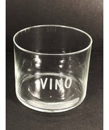 Crate &amp; Barrel VINO Etched Stemless Flat Bottom Wine Tumbler Krosno Poland - £9.47 GBP