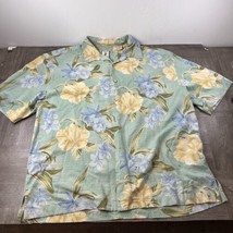 Jamaica Jaxx Shirt Mens XL Green Short Sleeve Button Up Hawaiian Embroid... - £9.63 GBP