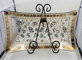 Georges Briard Glass Gold Persian Garden Plate Tray 11 Inch - £15.22 GBP