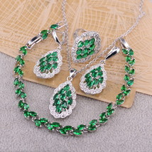 Green Emerald 925 Silver Women&#39;s Earrings rice grains Drop Earrings Chai... - £21.97 GBP
