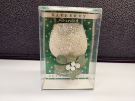 Vtg White/gold Bayberry Scented Glitter Covered Brandy Glass 1960s Christmas New - £11.19 GBP