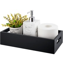 Black Bathroom Basket - Wooden Toilet Tank Paper Basket With Handle For ... - £30.55 GBP