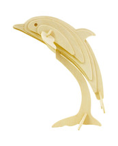 Dolphin 3D Wooden Puzzle DIY 3 Dimensional Wood Build It Yourself Wood Craft - £5.44 GBP