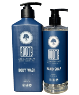 2 Bottle Set ROOTS AROMATHERAPY Body Wash &amp; Hand Soap Brown Sugar &amp; Fig ... - $34.64