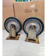 Set Of 2 Bassick 8x2 Heavy Duty Wheel Cast Iron Industrial Caster Grease... - $58.63 CAD