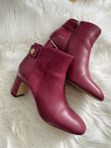 White House Black Market Sangria Heel BootSize 8M red chunky heels - $74.25