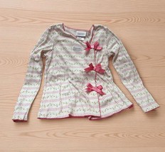 American Girl Bitty Baby Pajama Top ~ Girls Long sleeve Pink Purple Bow ... - $11.87
