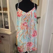 LILLY PULITZER Jellies Be Jammin Racerback Silk Shift Dress Women's M Pr... - $64.35