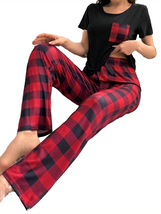 Ladies Red/Black Plaid Pajama Set (Medium 8-10) - $16.99