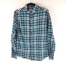 Goodfellow Mens 100% Cotton Button Down Pocket Plaid Flannel Shirt Blue M - $12.59