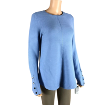 ALFANI Blue Long Sleeve Soft Pullover Sweater w/Faux Buttons NWD P/L - £9.11 GBP