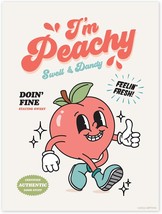 Retro Wall Art I&#39;m Peachy Character Poster 12x16in Nostalgic Retro Poster Cool W - £23.41 GBP