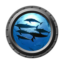 Pod of Dolphins - Porthole Wall Decal - £11.19 GBP