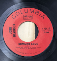 John Davidson – Summer Love / I&#39;ll Try Lovin&#39; You Less - 7&quot; Columbia 4-43635 - £4.54 GBP