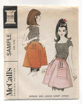 Vintage 1960s McCalls Short Apron Sewing Pattern Sample Uncut Factory Folds - $10.00