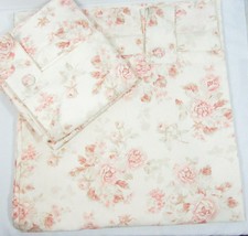 Custom Rose Floral Pink Romantic Country 2-PC 80 x 84 Tab-Top Drapery Panel Set - £62.93 GBP