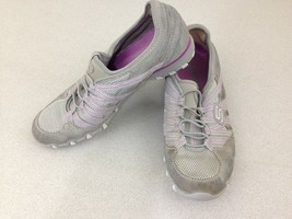 Skechers Sport Women&#39;s Gray Purple Memory Foam Sneakers Size 6.5  - £10.27 GBP
