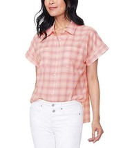$69 Nydj Darling Plaid Double-Pocket Short-Sleeve Button-Up Darling XL NWOT - £13.40 GBP