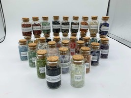 Crystal Chip Jars Set Of 34 ~ Great For Spell Jars, Altars, Charging Bow... - $90.00