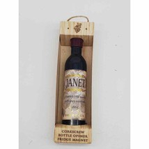 Corkscrew Wine Opener Magnet - Personalized with Janet - £8.31 GBP