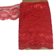 Lace Trim 10 Yards 2” Red Floral Scalloped - 14B - £7.73 GBP