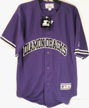 Arizona Diamondbacks Vintage Nl Stitched Purple Block Letters Mlb Jersey M New - $95.19