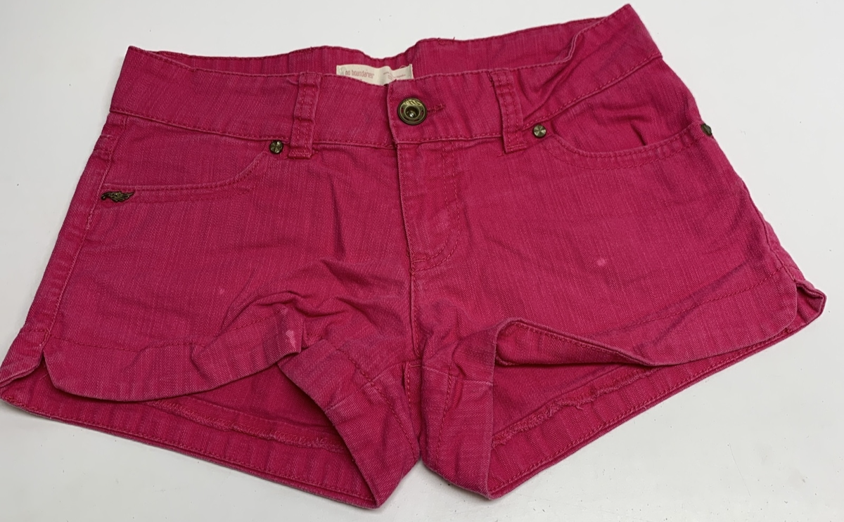 No Boundaries Juniors High Rise Sculpting Shorts Sz 7 Fuchsia Burst LG - $7.91