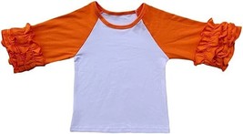 Toddler Little Girls Icing Ruffle Shirt Raglan Baseball 3/4 Sleeves T-Shirt New - £7.87 GBP