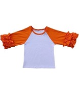 Toddler Little Girls Icing Ruffle Shirt Raglan Baseball 3/4 Sleeves T-Sh... - £7.85 GBP